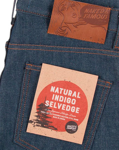 Джинсы из денима natural indigo